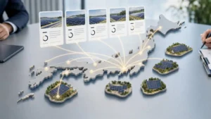全国の太陽光発電所案件を匿名で打診するイメージ